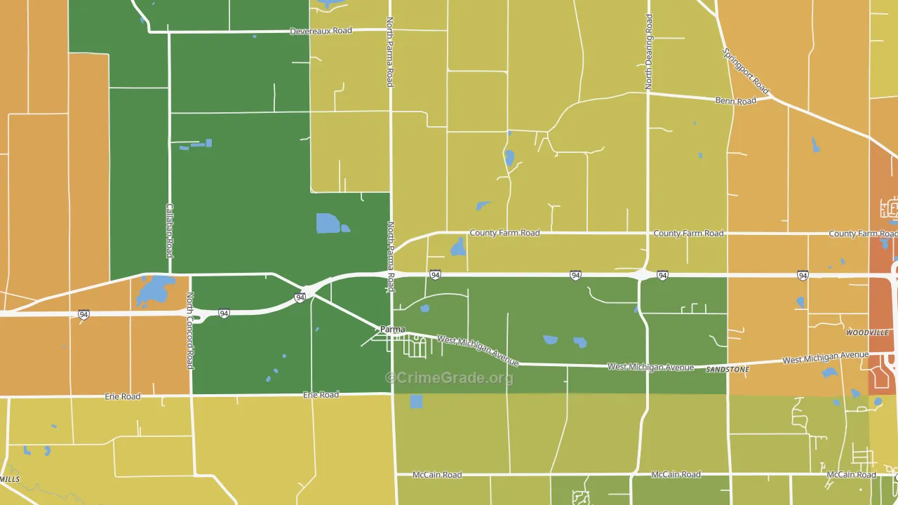 Parma, MI Map of Murder Rates