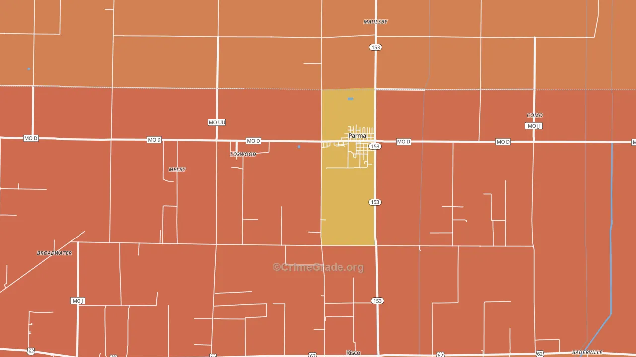 Parma, MO Map of Murder Rates