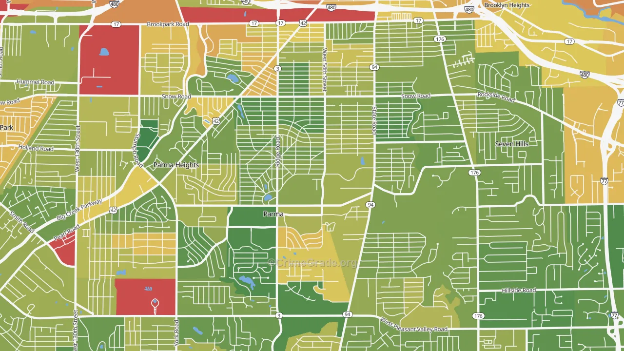 Parma, OH Map of Murder Rates