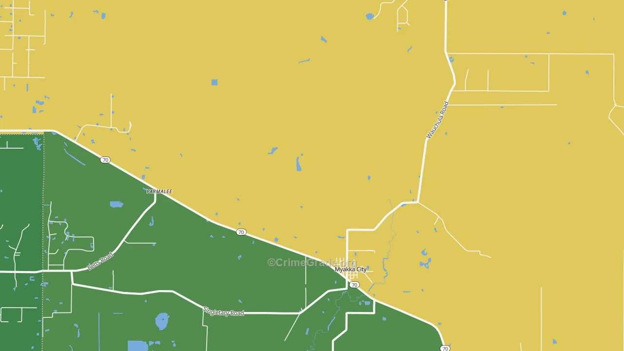 Parmalee, FL Map of Murder Rates