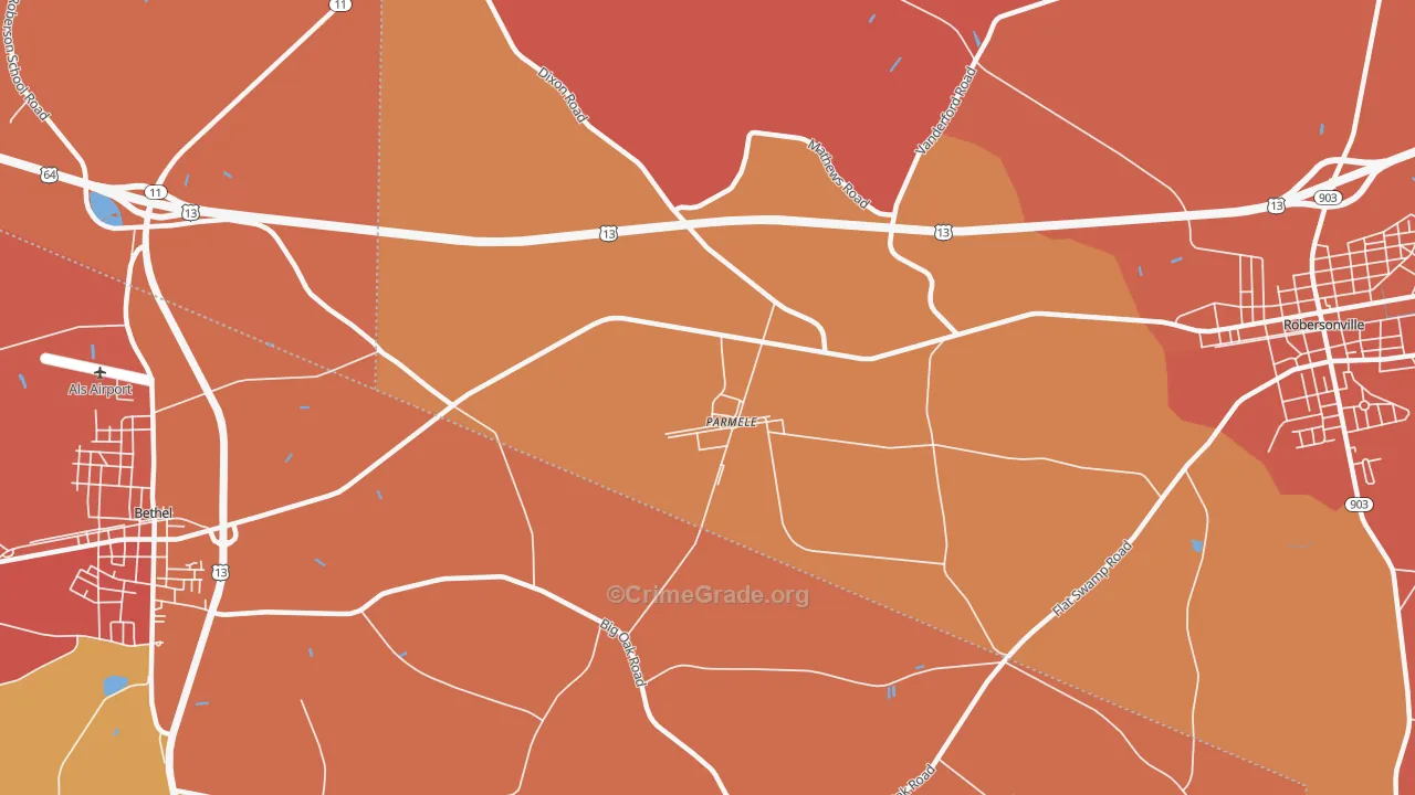 Parmele, NC Map of Murder Rates