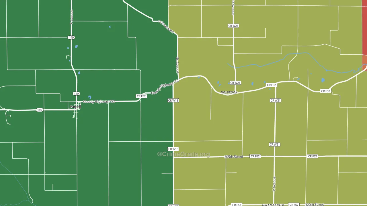 Parnell, IA Map of Murder Rates