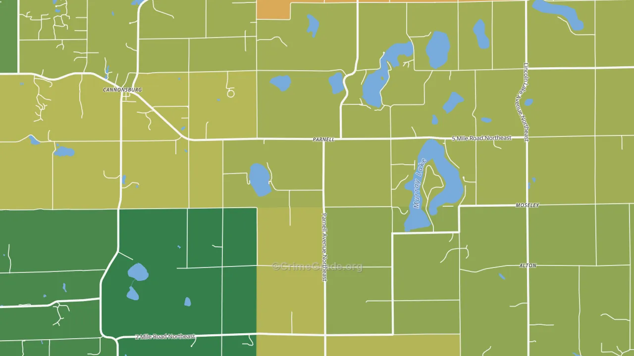 Parnell, MI Map of Murder Rates