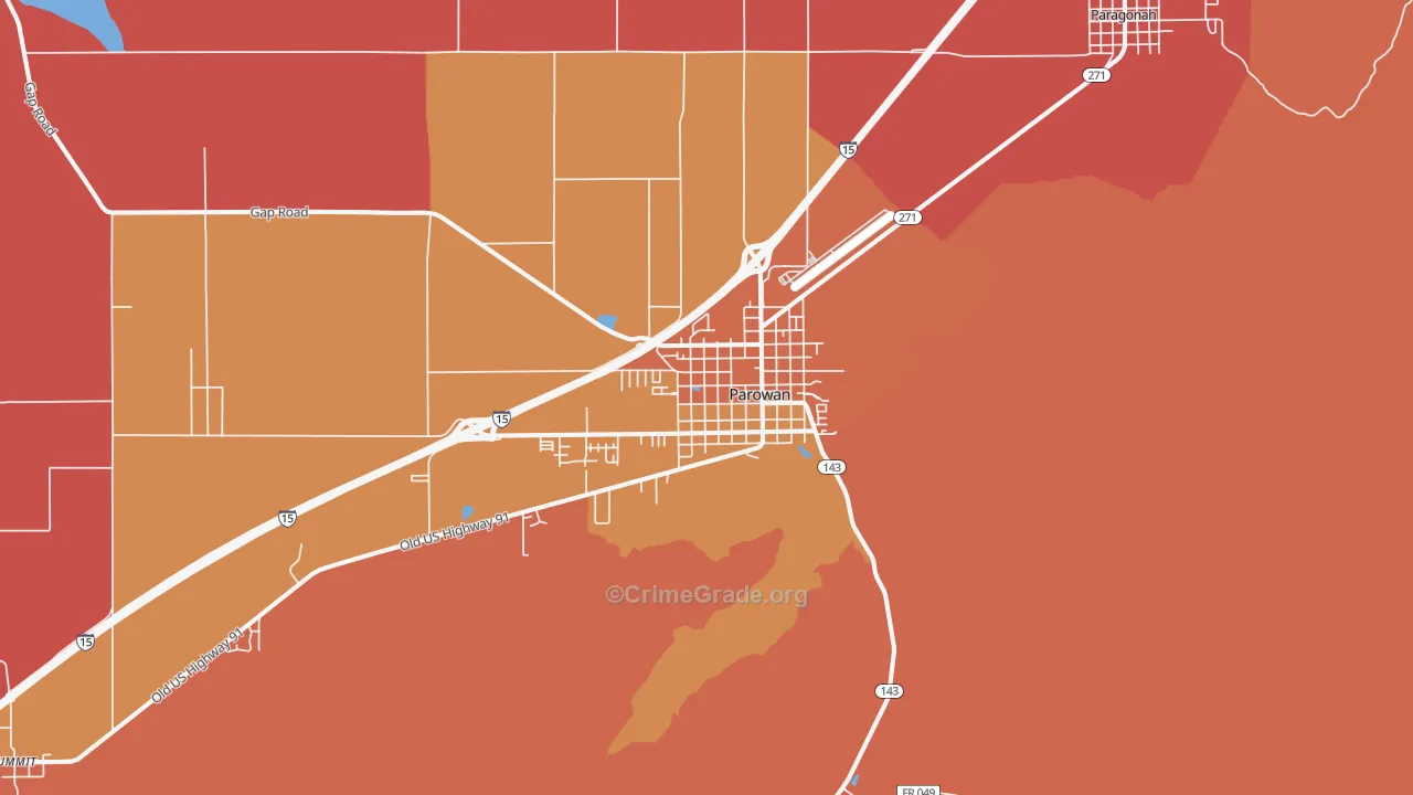 Parowan, UT Map of Murder Rates