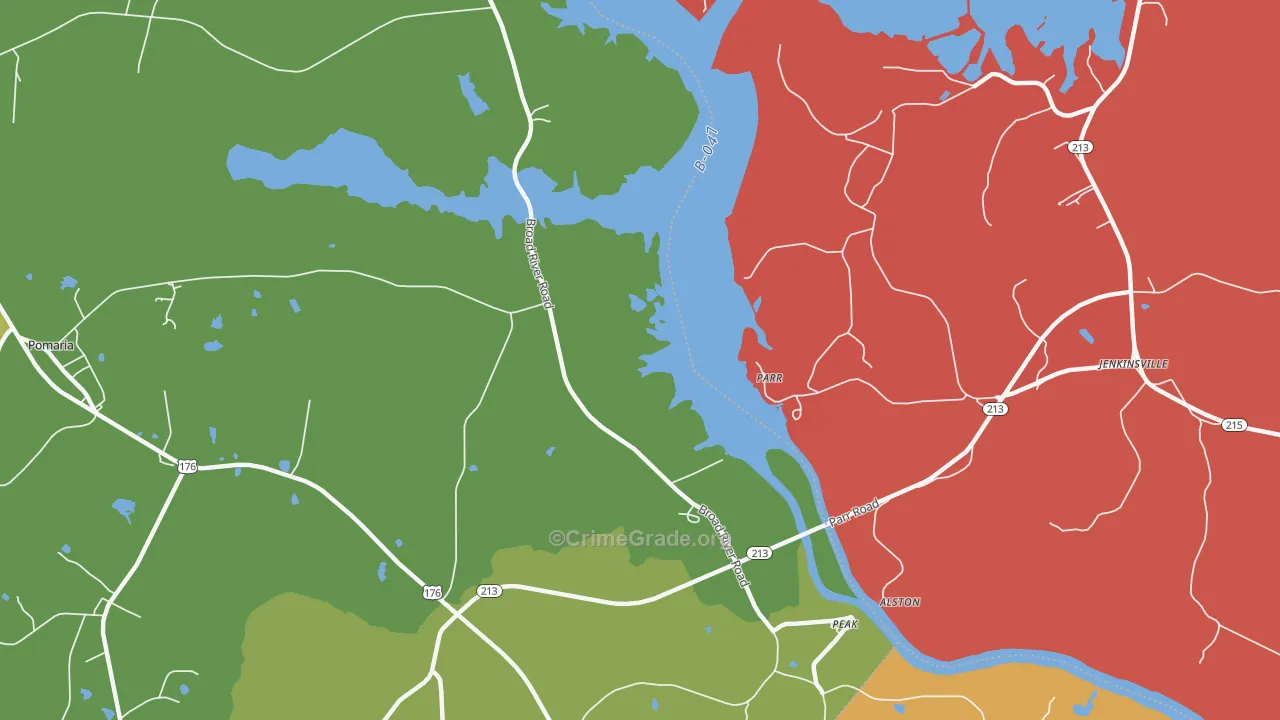 Parr, SC Map of Murder Rates