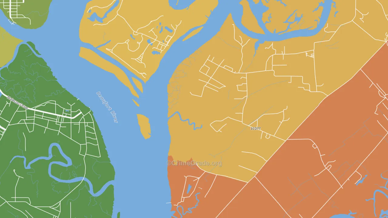 Parris Island, SC Map of Murder Rates