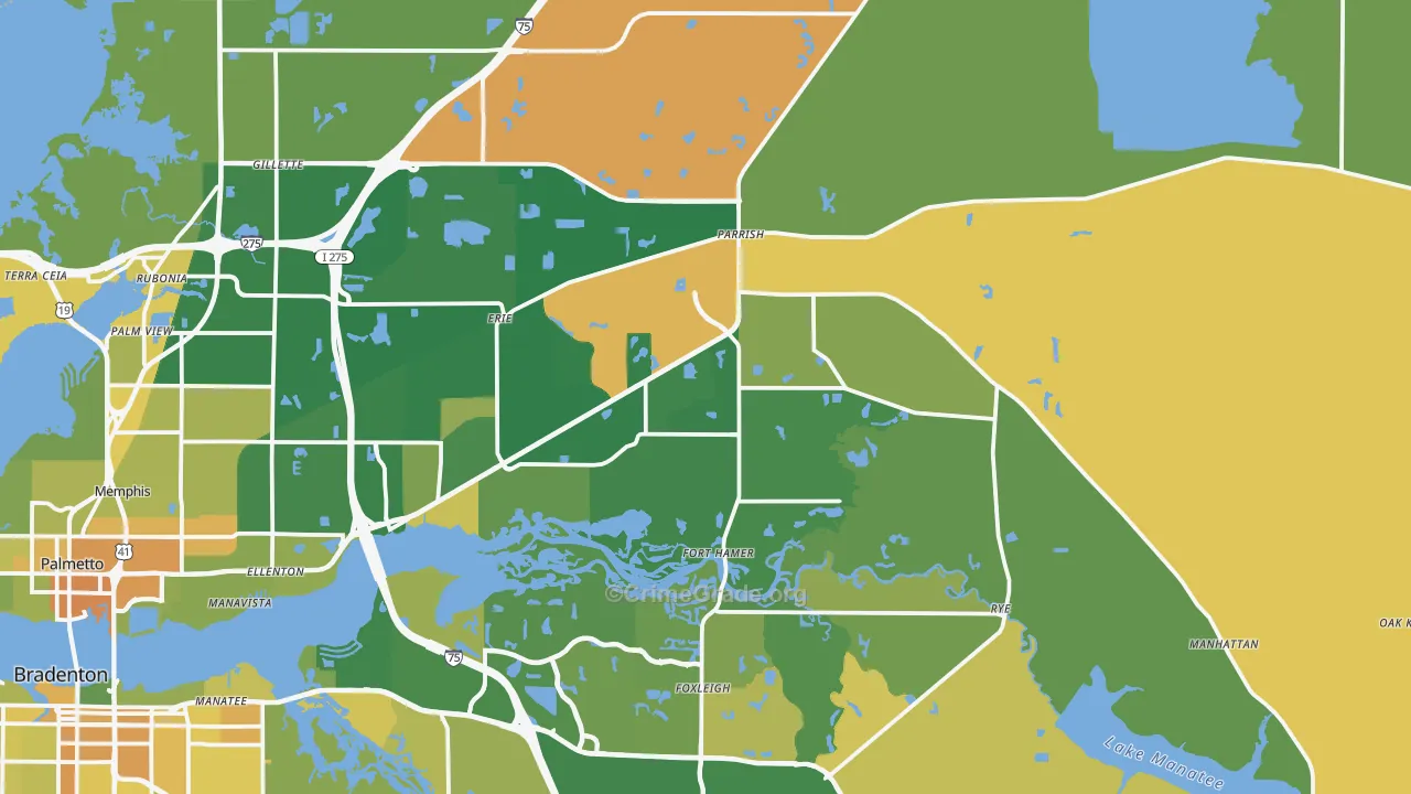 Parrish, FL Map of Murder Rates