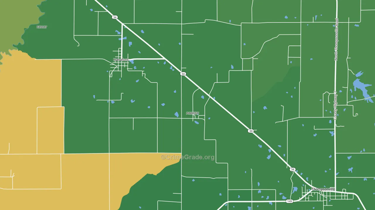 Parrish, IL Map of Murder Rates