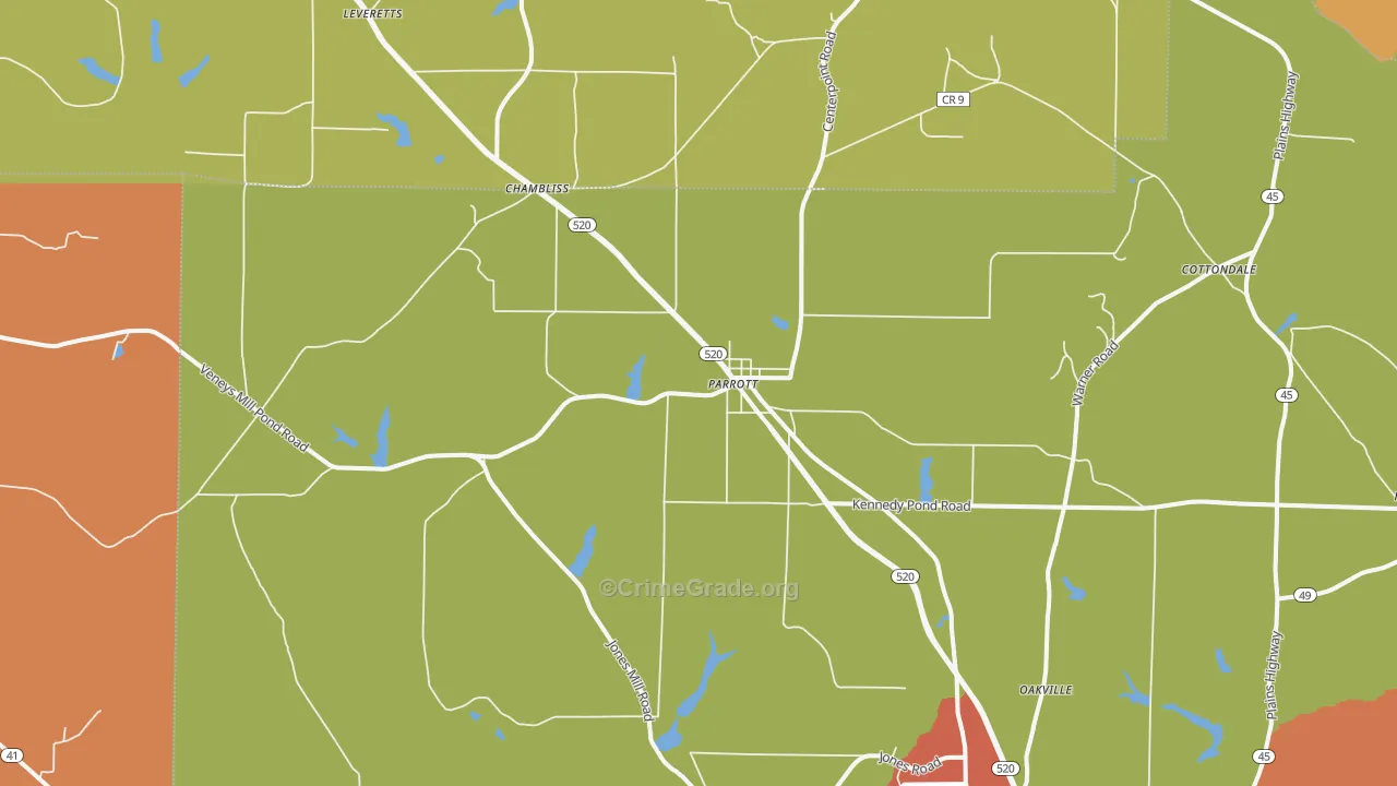 Parrott, GA Map of Murder Rates