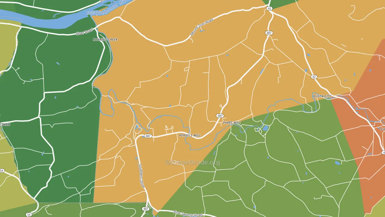 Parrs Mill, PA Map of Murder Rates