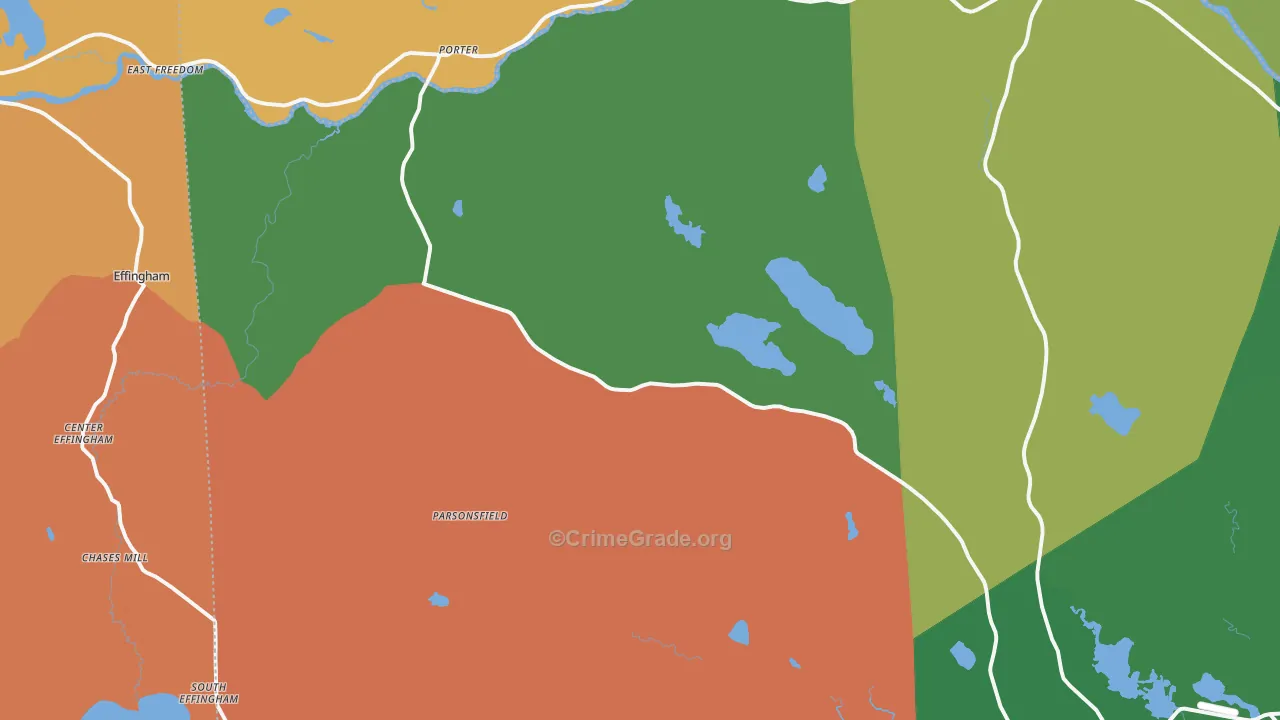 Parsonsfield, ME Map of Murder Rates