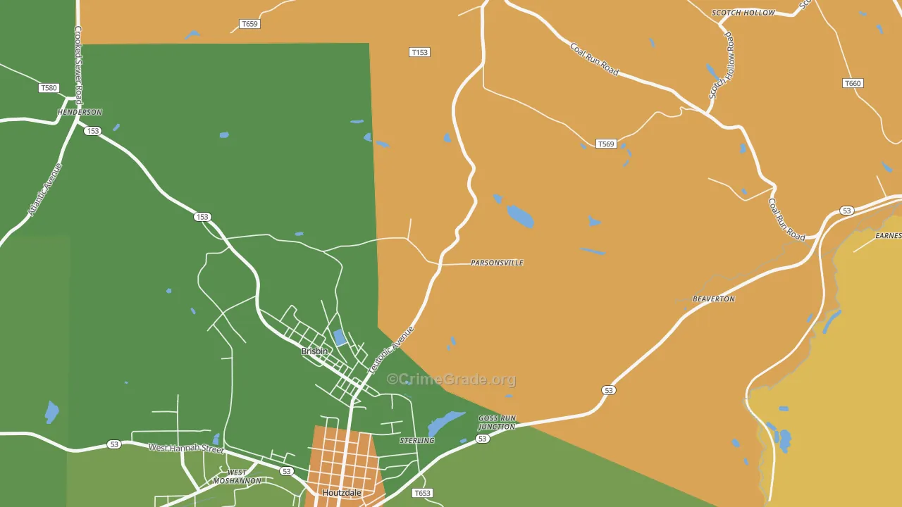 Parsonville, PA Map of Murder Rates