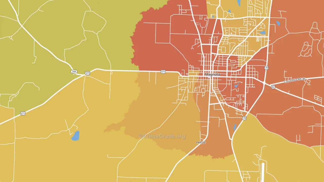 Partee, AR Map of Murder Rates