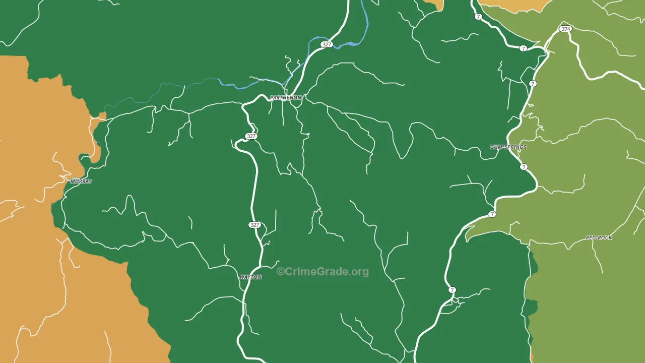 Parthenon, AR Map of Murder Rates