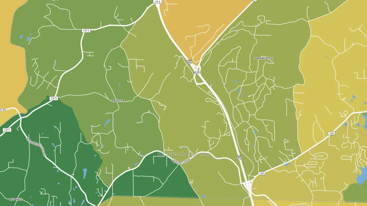Partridge Crossroads, AL Map of Murder Rates