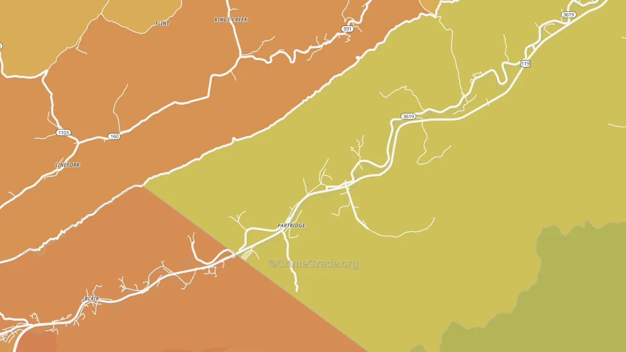Partridge, KY Map of Murder Rates