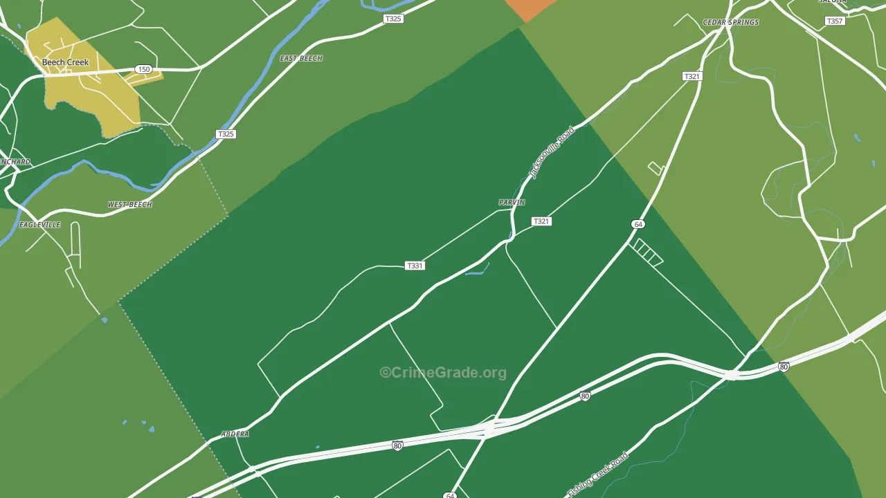 Parvin, PA Map of Murder Rates