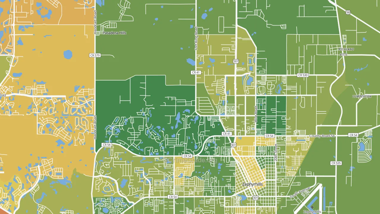 Pasadena Hills, FL Map of Murder Rates