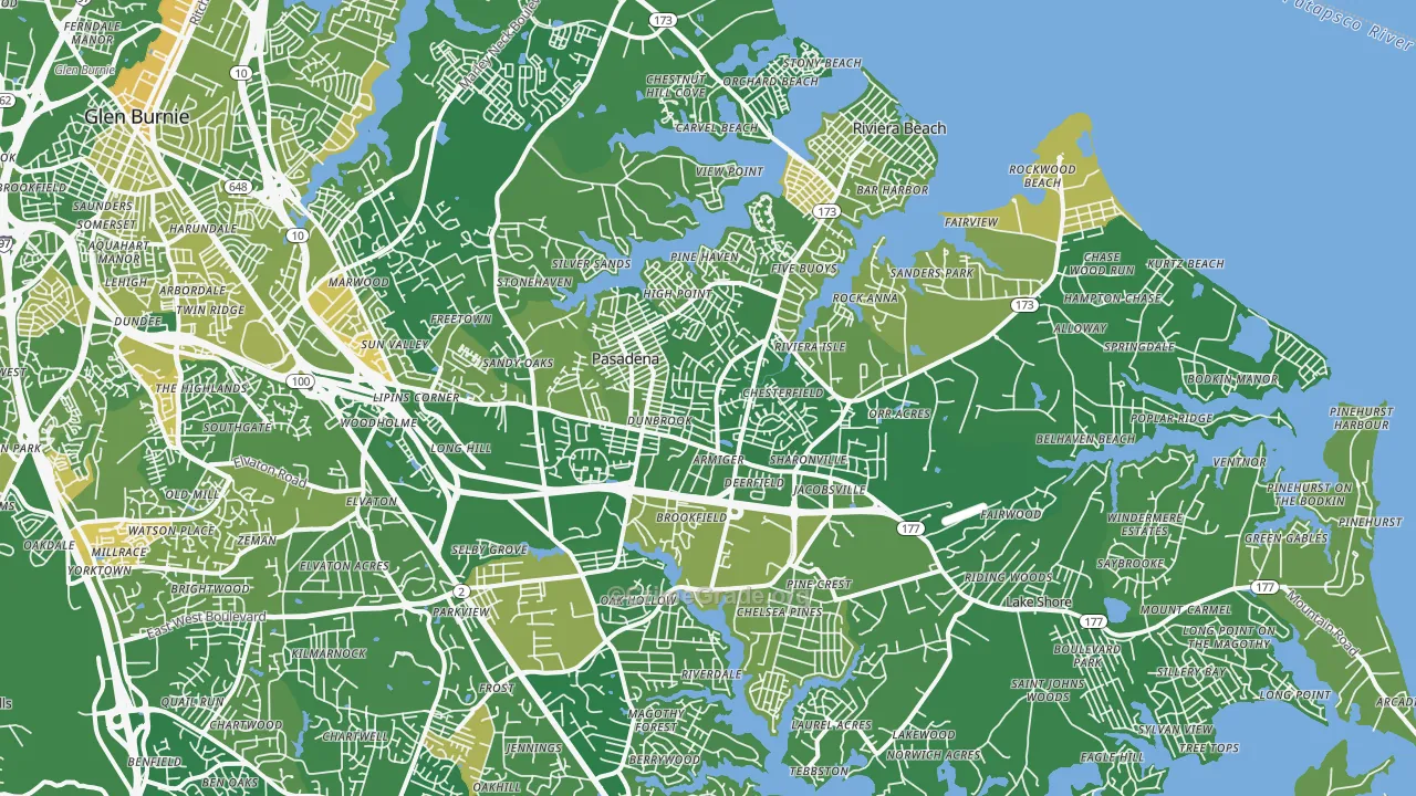 Pasadena, MD Map of Murder Rates