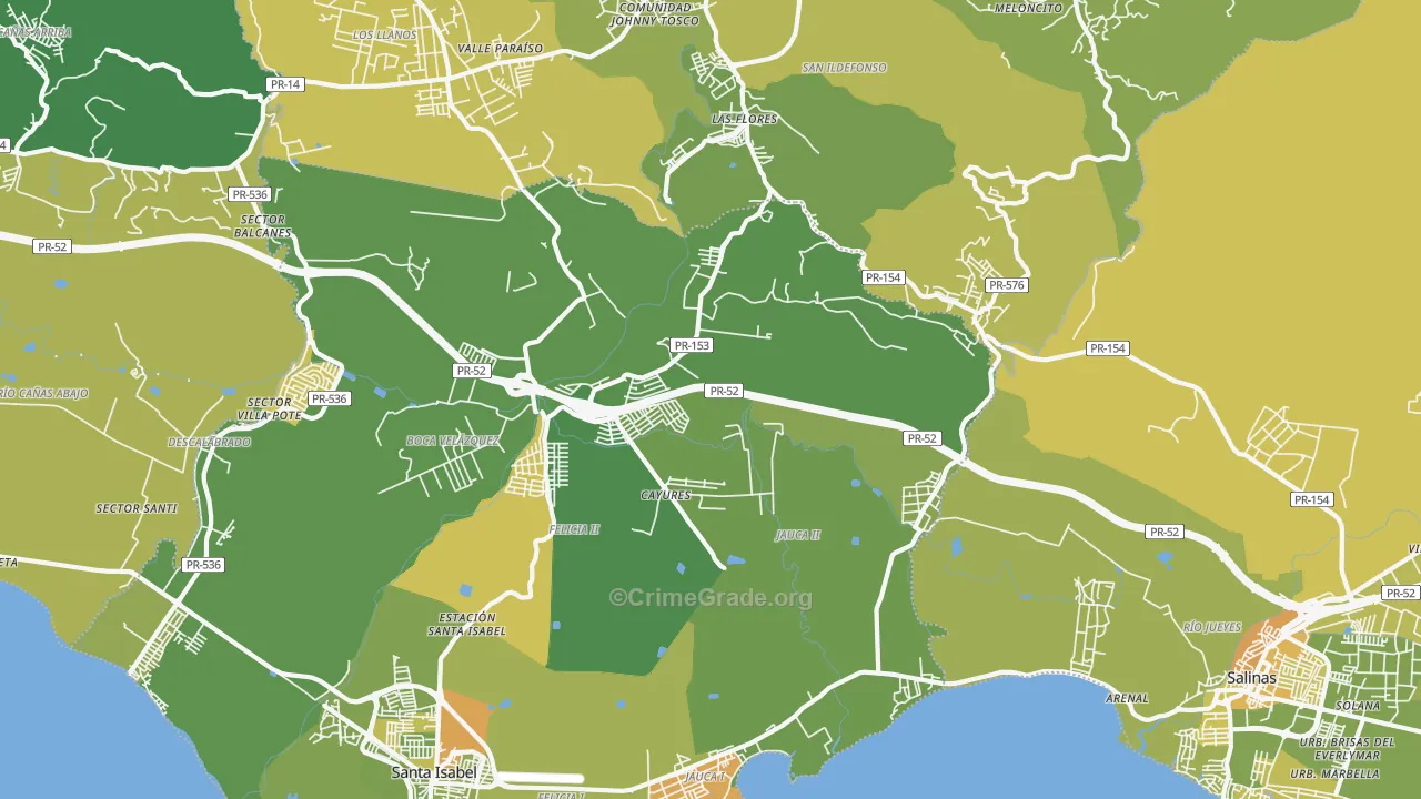 Paso Seco, PR Map of Murder Rates