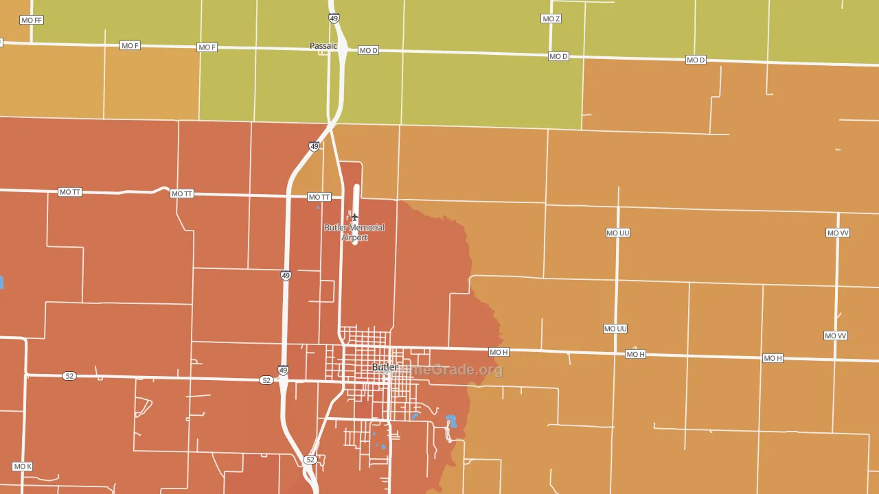 Passaic, MO Map of Murder Rates