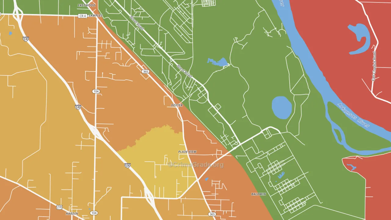 Pastoria, AR Map of Murder Rates