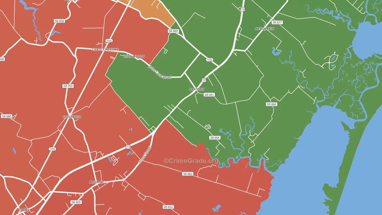 Pastoria, VA Map of Murder Rates