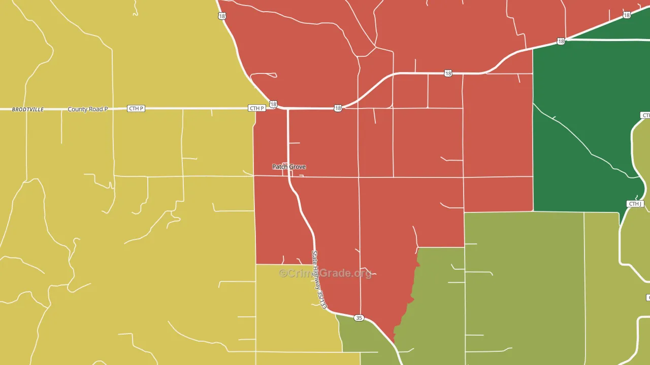 Patch Grove, WI Map of Murder Rates