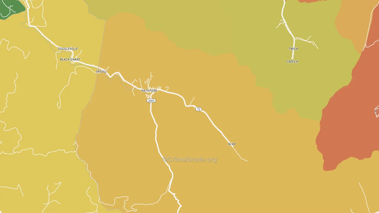 Pathfork, KY Map of Murder Rates