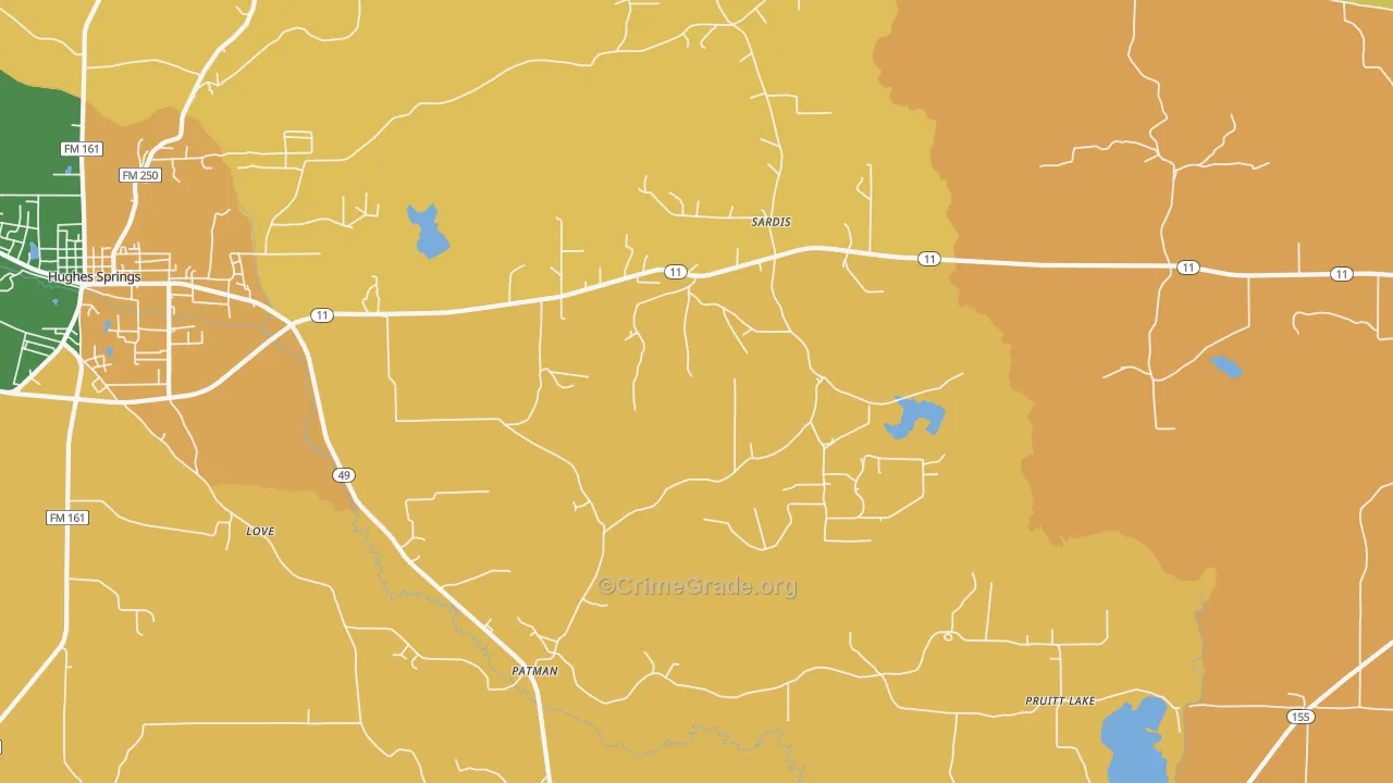 Patman, TX Map of Murder Rates