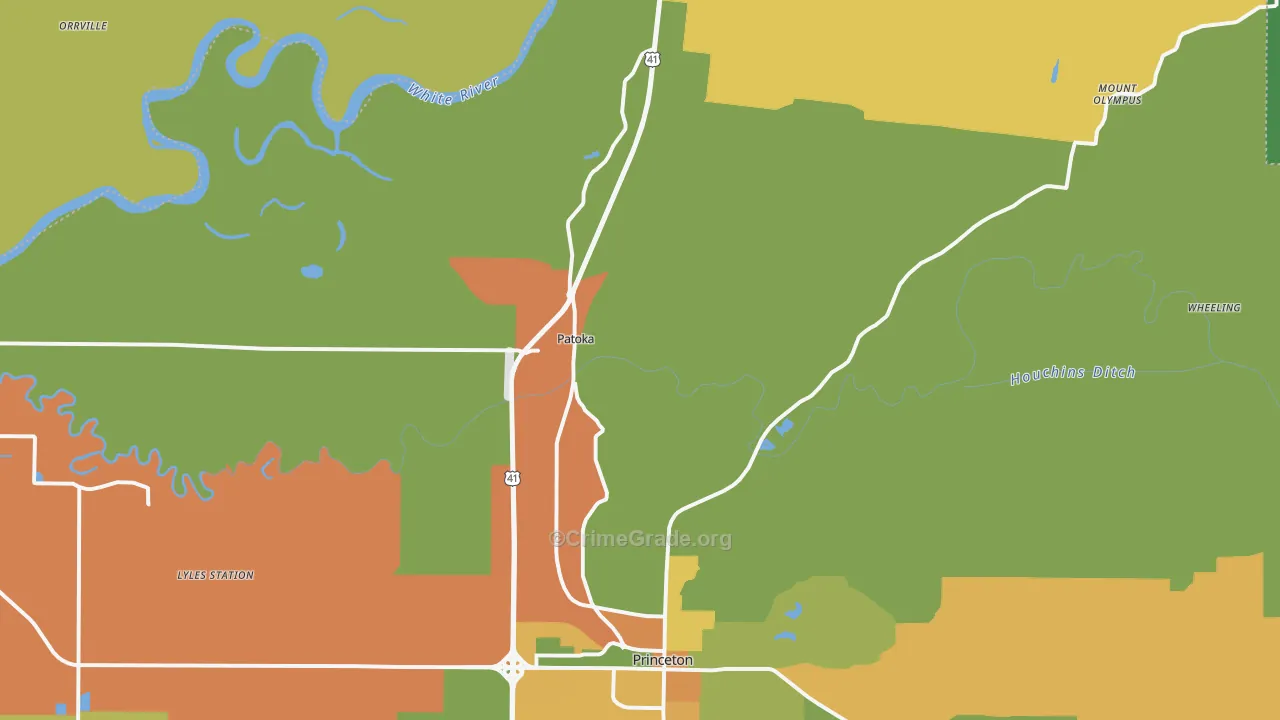 Patoka, IN Map of Murder Rates