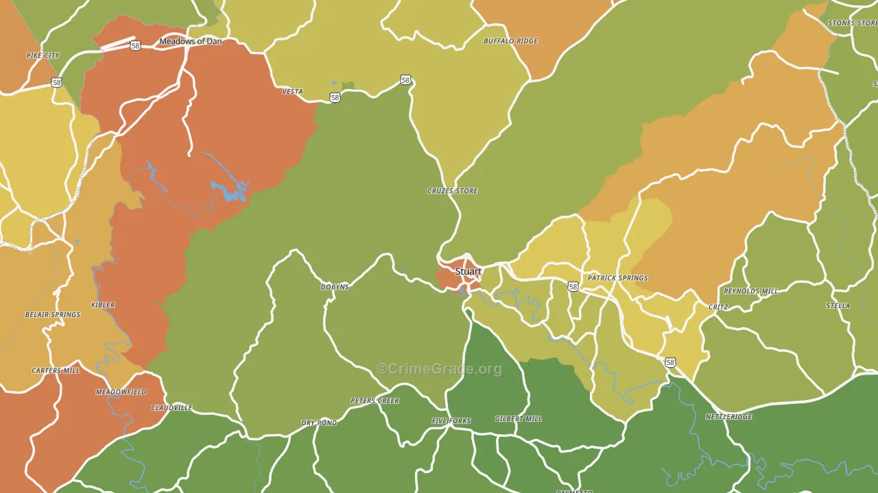 Patrick County, VA Map of Murder Rates
