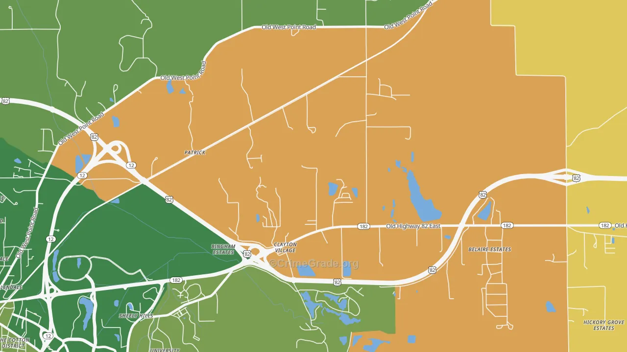 Patrick, MS Map of Murder Rates