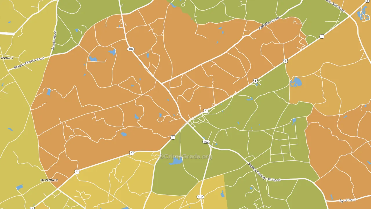 Patrick, SC Map of Murder Rates