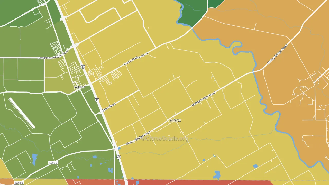 Patrick, TX Map of Murder Rates