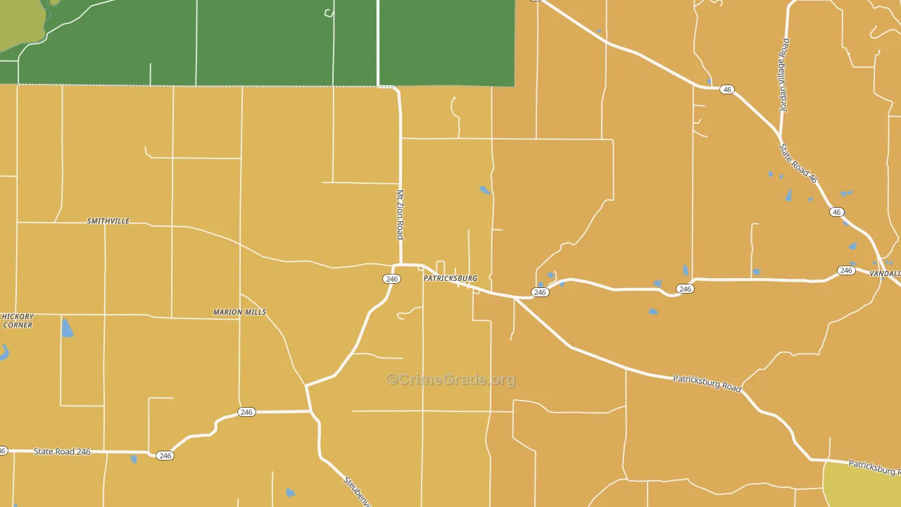 Patricksburg, IN Map of Murder Rates