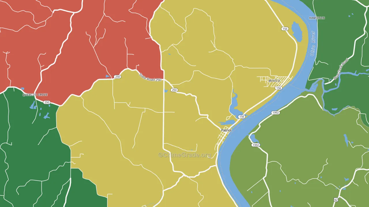Patriot, IN Map of Murder Rates