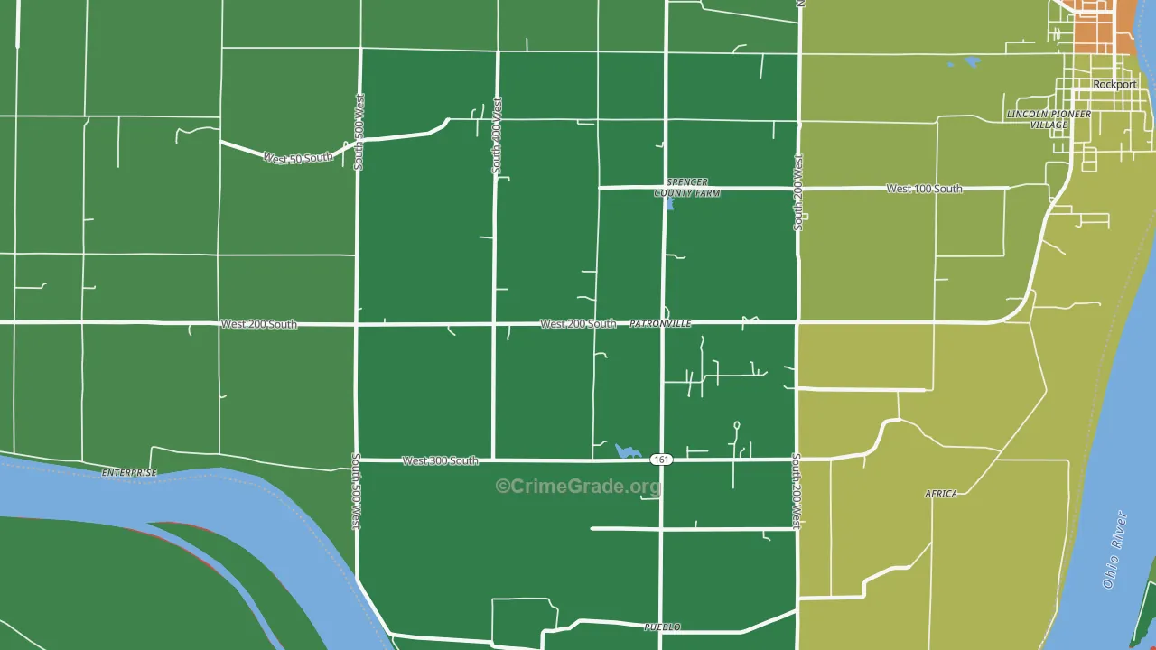Patronville, IN Map of Murder Rates