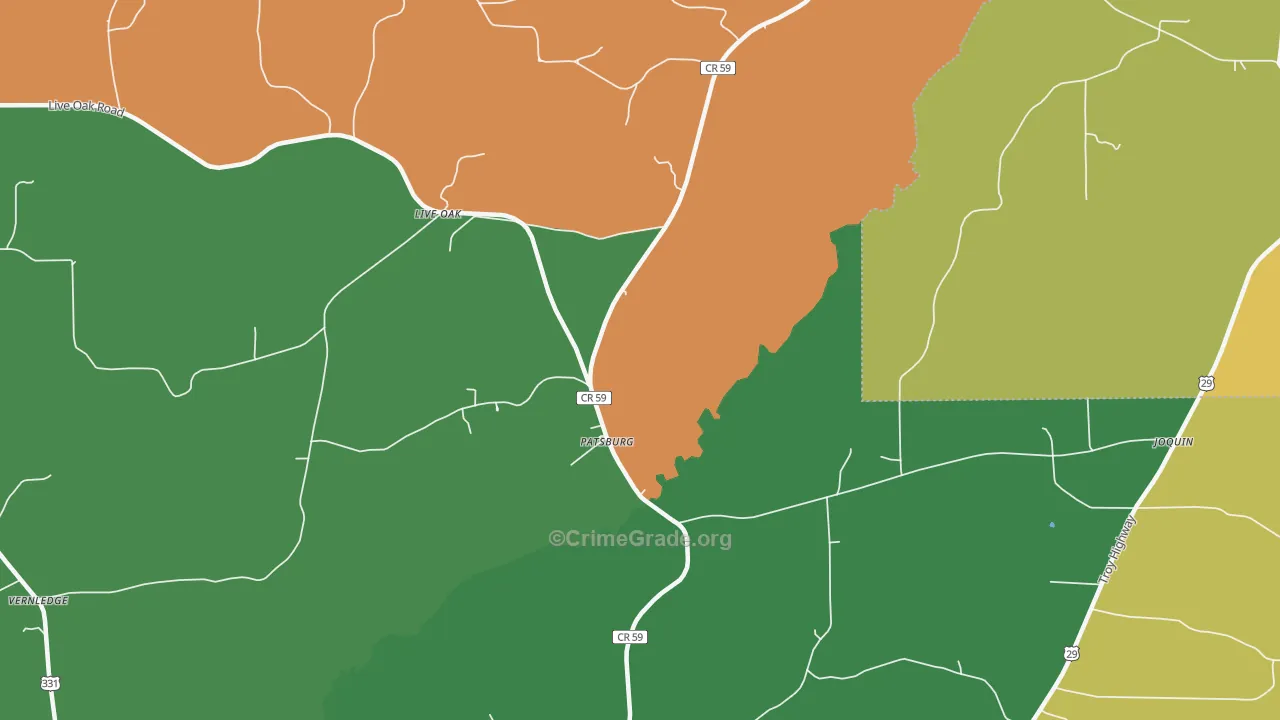 Patsburg, AL Map of Murder Rates