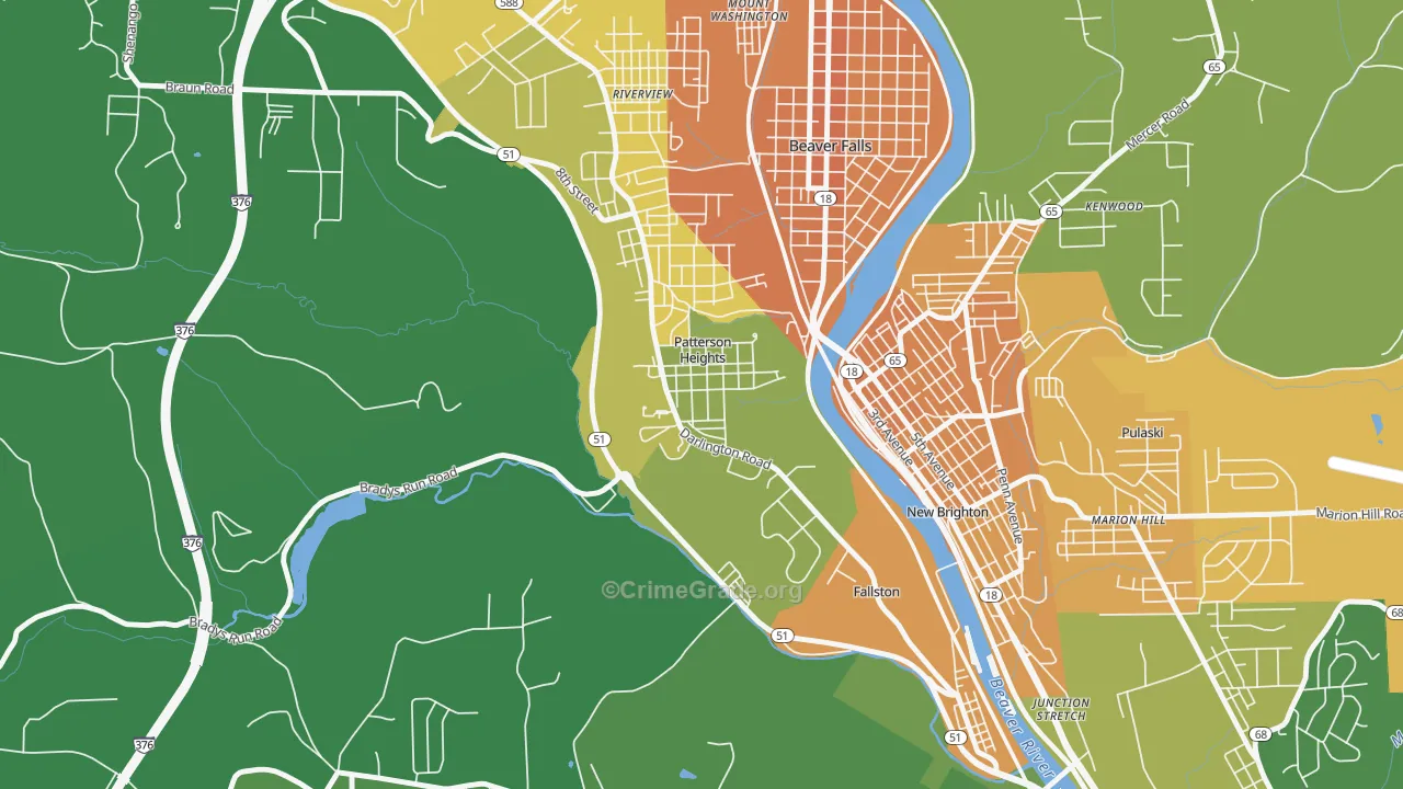 Patterson Heights, PA Map of Murder Rates