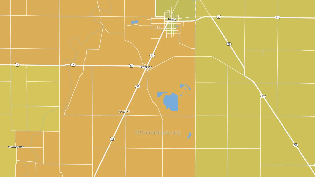Patterson, OH Map of Murder Rates
