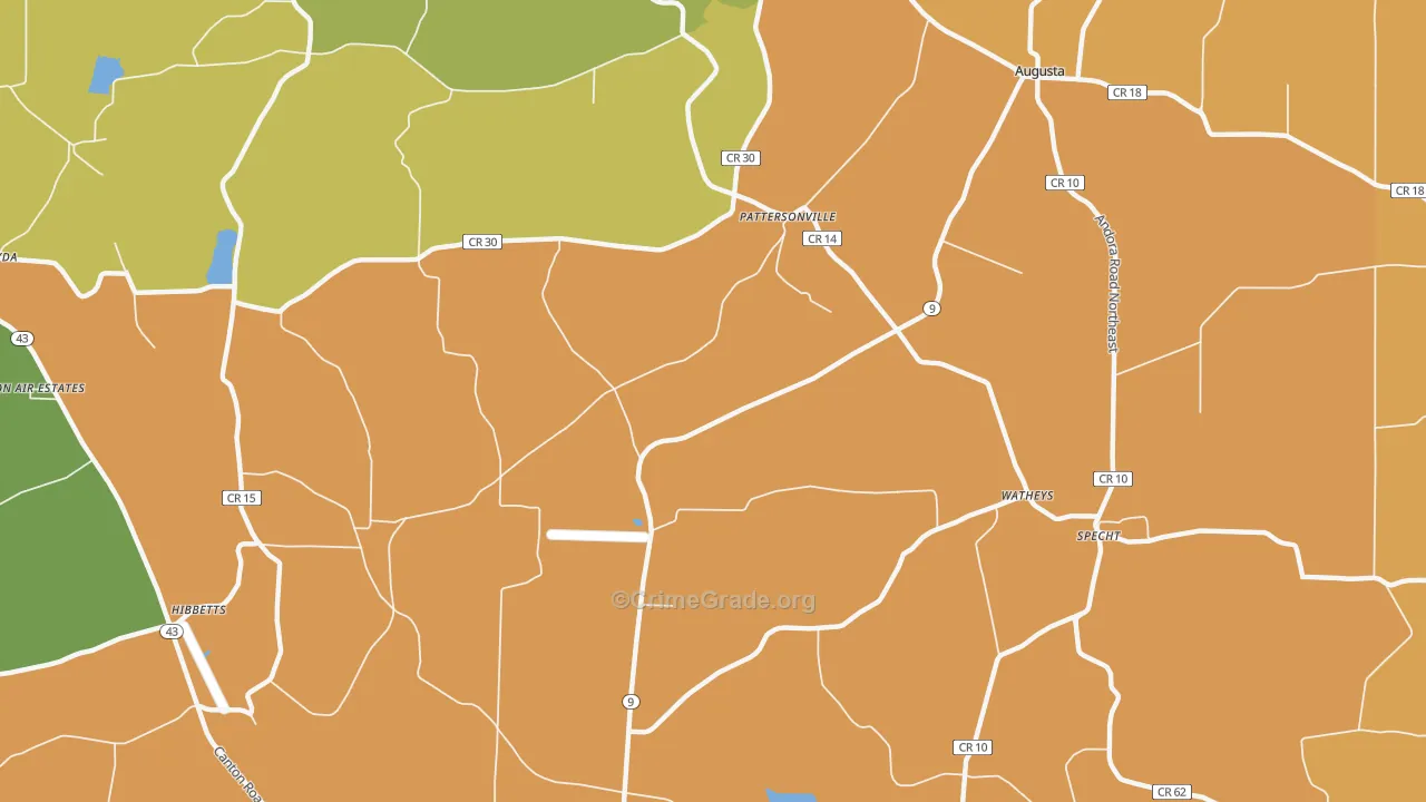 Pattersonville, OH Map of Murder Rates