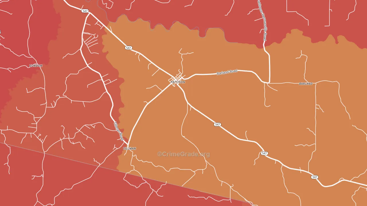 Pattison, MS Map of Murder Rates