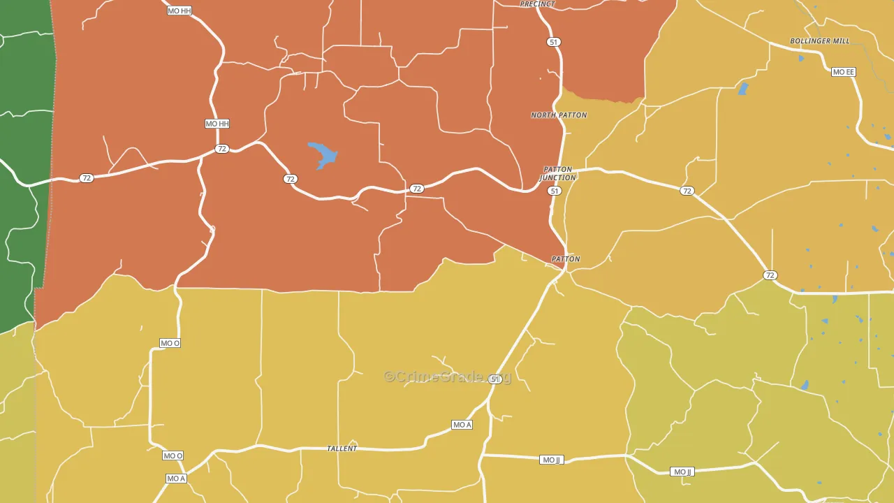 Patton, MO Map of Murder Rates