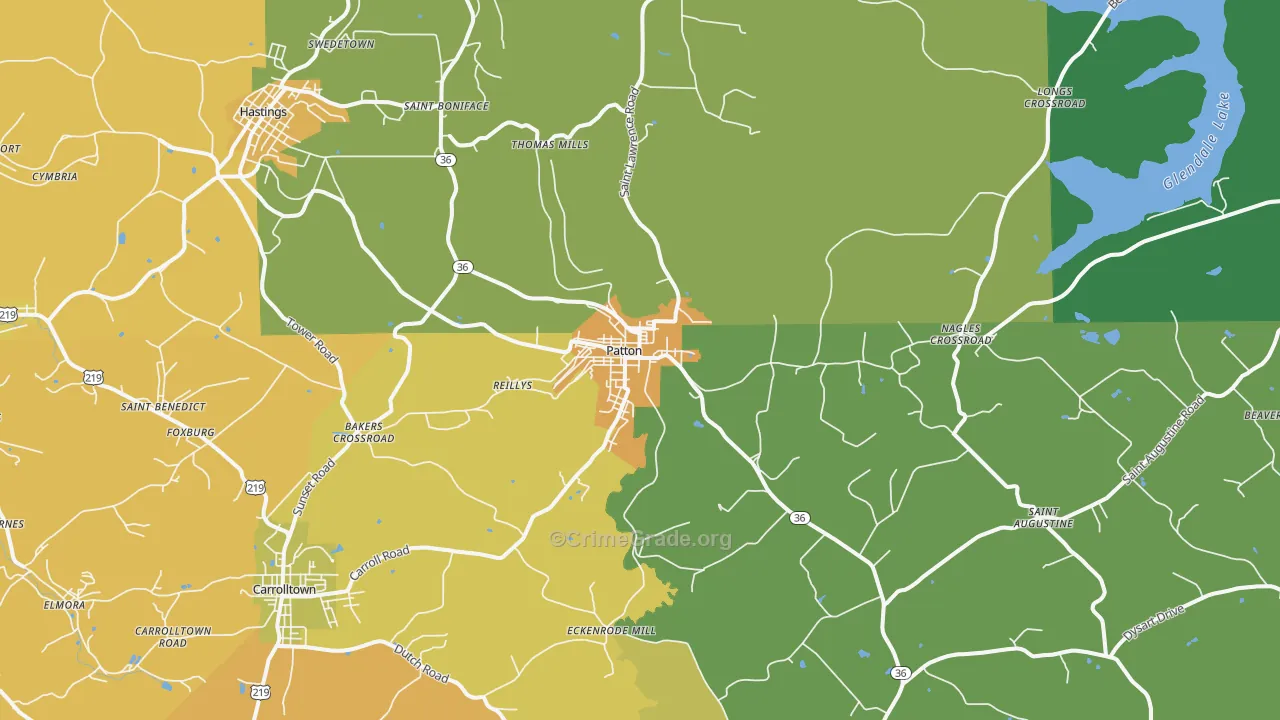 Patton, PA Map of Murder Rates