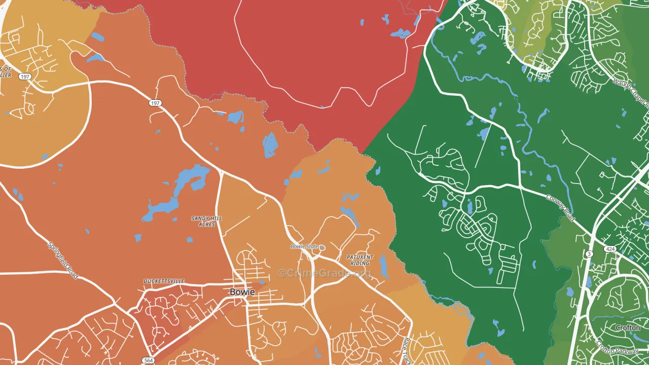 Patuxent, MD Map of Murder Rates