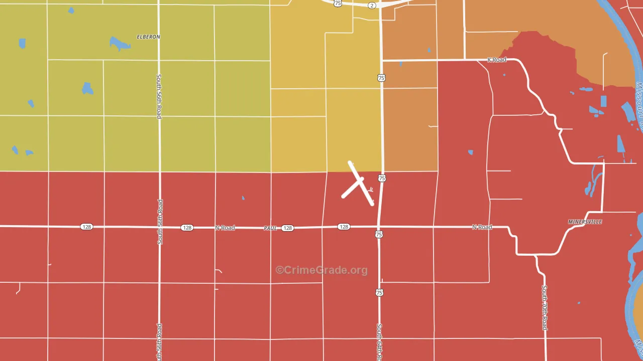 Paul, NE Map of Murder Rates