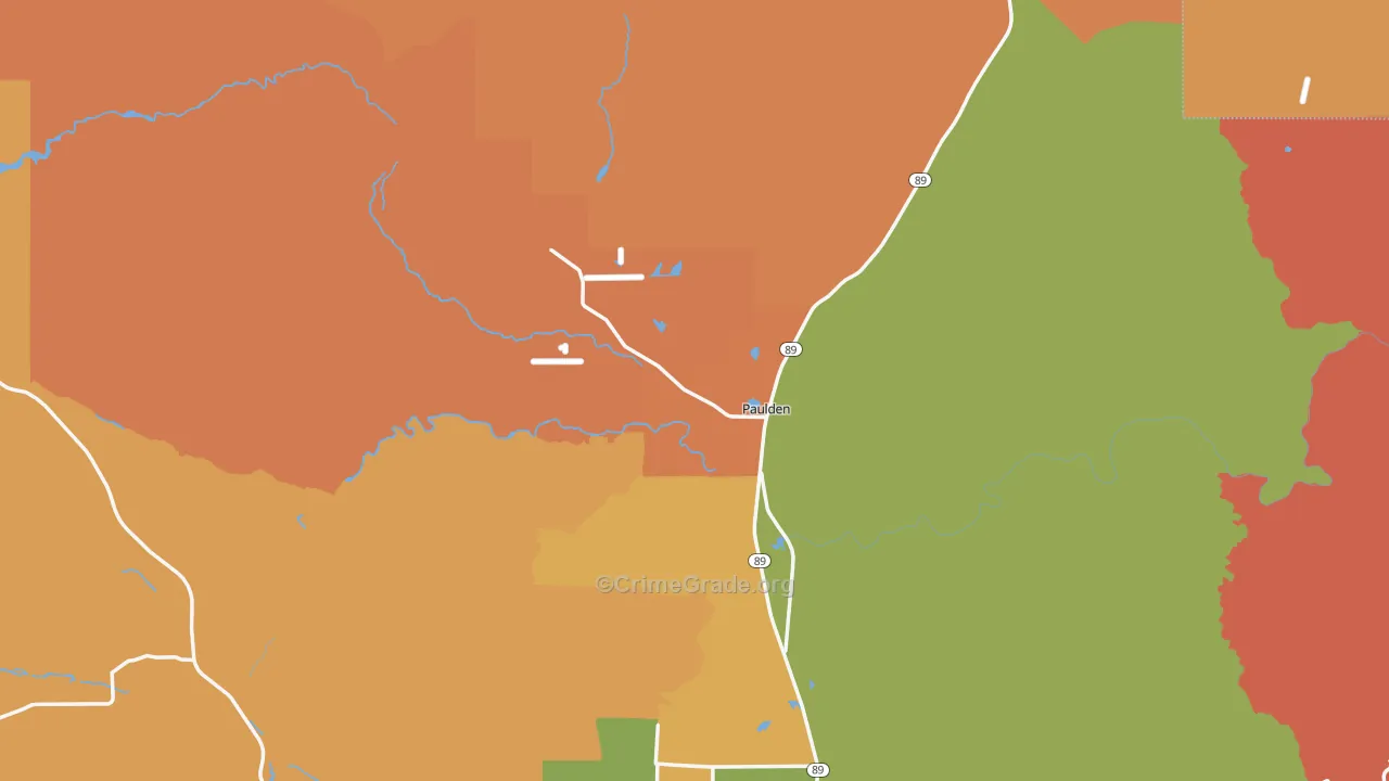Paulden, AZ Map of Murder Rates
