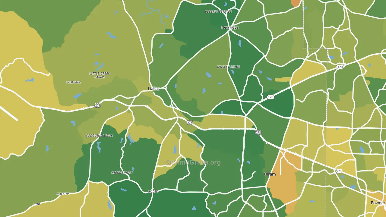 Paulding County, GA Map of Murder Rates