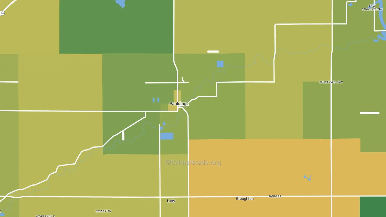 Paulding, OH Map of Murder Rates